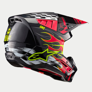 Alpinestars SM5 Rash Ece 22.06 Helmet - Dark Gray Bright Red Gloss