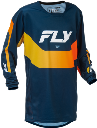 Fly Racing 2026 Youth Kinetic MX Jersey - Navy/Orange