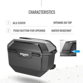 Shad Motorcycle TR27 Terra Side Case - Black / Alloy