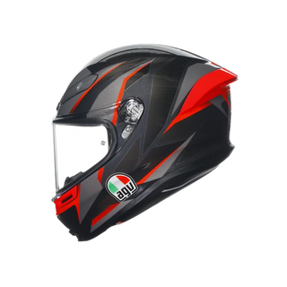 AGV K6 S Slashcut Motorcycle Full Face Helmet - Black/Red