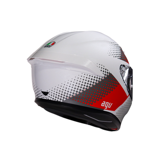 AGV K6 S Smu Fision Motorcycle Full Face Helmet - White/Red/Light Grey