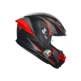 AGV K6 S Slashcut Motorcycle Full Face Helmet - Black/Red