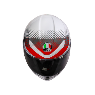 AGV K6 S Smu Fision Motorcycle Full Face Helmet - White/Red/Light Grey