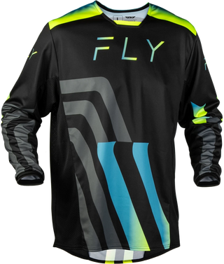 Fly Racing 2027 Kinetic MX Volt Jersey - Black / Gray / Teal / Yellow