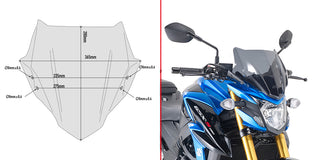 Givi Windscreen Smoked - Suzuki GSX-S750 17-21