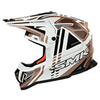 SMK Allterra X-Sprint (MA172) MX Helmet - Matt White/Orange/Black
