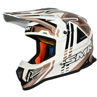 SMK Allterra X-Sprint (MA172) MX Helmet - Matt White/Orange/Black