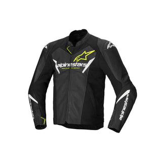 Alpinestars Faster V3 Air Leather Jacket - Black White Yellow Fluro