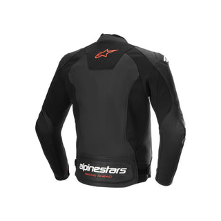 Alpinestars Faster V3 Air Leather Jacket - Black Red Fluro