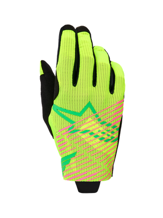 Alpinestars 2025-2026 Radar Pro Gloves - Green/Fluro-Yellow/Fluro-Pink