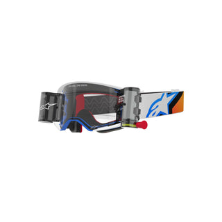 Alpinestars Supertech Corp Goggles With Clear Lens Roll Off - Blue Orange