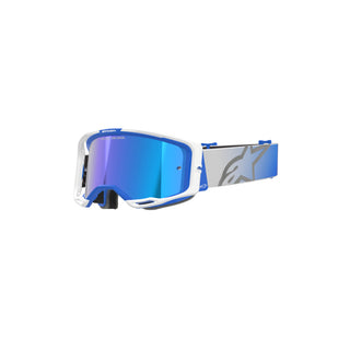 Alpinestars Vision 8 Corp Goggles With Mirror Blue Lens - Blue White