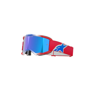 Alpinestars Vision 5 Corp Goggles With Mirror Blue Lens - Red White Blue