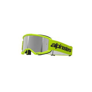 Alpinestars Vision 3 Wordmark Goggles With Mirror Silver Lens - Fluro Yellow