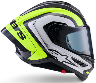 Alpinestars Supertech SR10 Arius ECE 22.06 Helmet - Black/Silver/Yellow - MotoHeaven