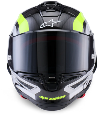 Alpinestars Supertech SR10 Arius ECE 22.06 Helmet - Black/Silver/Yellow - MotoHeaven