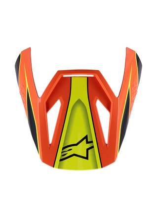 Alpinestars SM3 Youth Fray ECE06 Visor - Black Orange Fluro-Yellow Glossy