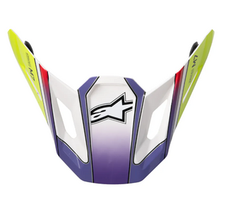 Alpinestars SM7 ECE06 Fuse Helmet Visor - White/Fluro-Yellow/Purple Glossy