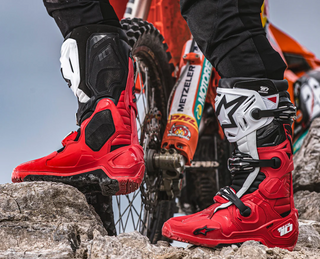 Alpinestars Tech 10 Enduro Boots - Bright Red/Black White