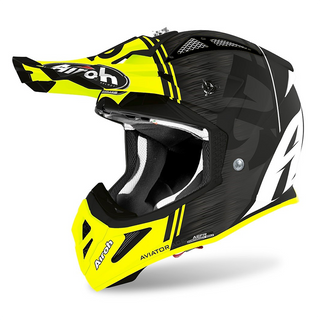 Airoh Aviator Ace ‘Kybon’ Helmet - Yellow Matt – Black Vent