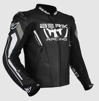 Berik Apex Leather Jacket - Black/White
