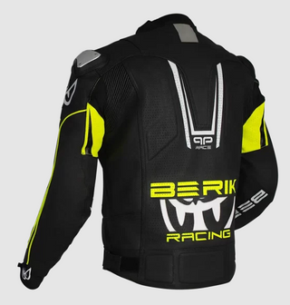 Berik Apex Leather Jacket - Black/Hi-Viz