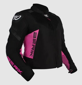 Berik 4 Seasons Leather Ladie's Jacket - Black/Pink
