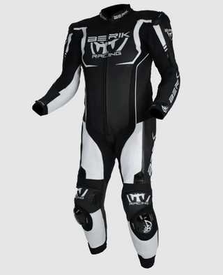 Berik Mugello Leather Race Suit - Black/White