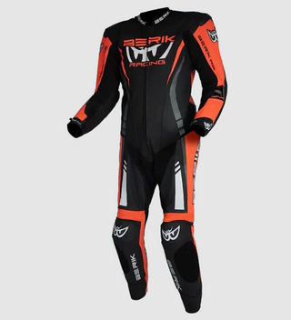 Berik Sicly Leather Race Suit - Black/Red