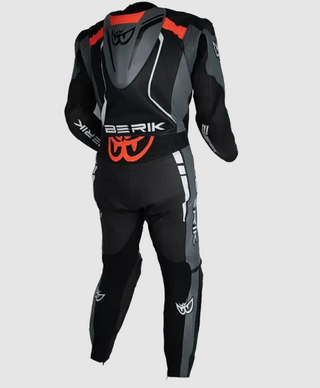 Berik Sicly Leather Race Suit - Black/Grey/Red