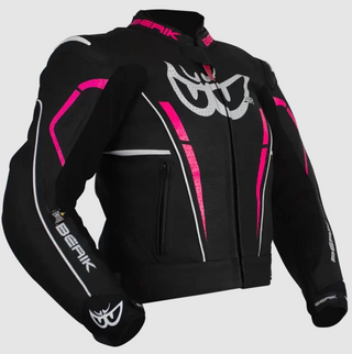 Berik Valentina Leather Ladie's Jacket - Black/Pink
