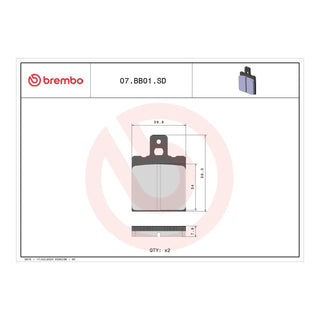 Brembo Prime Brake Pad Sinter Rear 07BB01SD