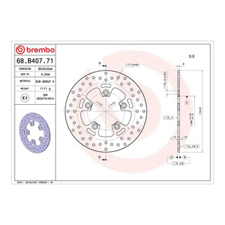 Brembo Prime Brake Disc Serie Oro Rear 68B40771