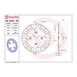 Brembo Prime Brake Disc Serie Oro Rear 68B407E8