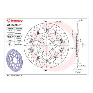 Brembo Prime Brake Disc Serie Oro Front 78B40876