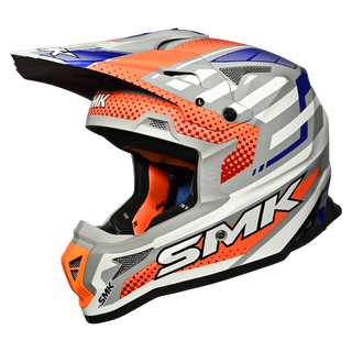 SMK Allterra Bulldozer (MA617) MX Helmet - Matt Grey/White/Orange