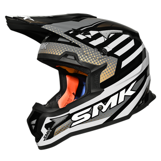 SMK Allterra Bulldozer (MA267) MX Helmet - Matt Black/Grey/Orange