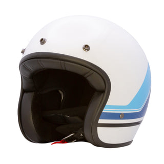 Merlin Blackbird Jet Aero Stripe Open Face Helmet - White