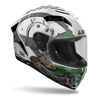 Airoh Connor Alligator Full Face Helmet - Gloss Green/Grey/Black