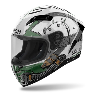 Airoh Connor Alligator Full Face Helmet - Gloss Green/Grey/Black