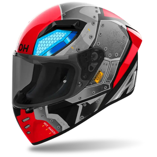 Airoh Connor Bot Full Face Helmet - Gloss Red/Grey/Black