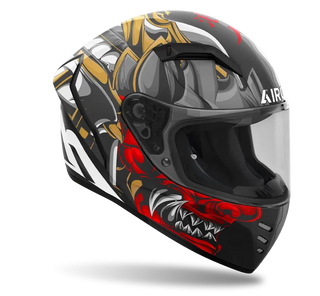 Airoh Connor Samurai Full Face Helmet - Matt Red/Grey/Black