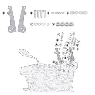 Givi Specific Windscreen Fitting Kit - BMW F800GS 24 / F750GS 18-23 (Needs Screen D5127ST/D5127S/AF5127B)