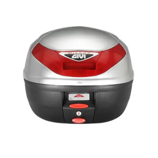 GIVI Monolock Topcase 26L - Black/Silver/Red - Includes Universal Plate