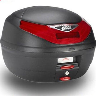 GIVI Monolock Topcase 26L - Black/Red - Includes Universal Plate