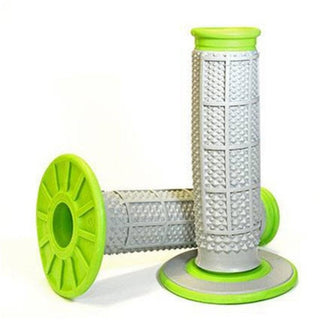 Renthal MX Comfort Dual Compound Tapered Half Waffle Q70 Handle Grips - Green / Grey