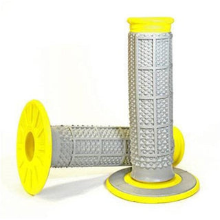 Renthal MX Comfort Dual Compound Tapered Half Waffle Q70 Handle Grips - Yellow / Grey