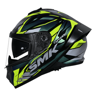 SMK Typhoon 06 Rival (GL254C) Full Face Helmet - Black/Green/Yellow