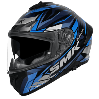SMK Typhoon 06 Rival (GL256) Full Face Helmet - Black / Blue / Grey