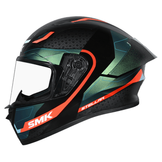 SMK Stellar Sport Flight (GL257C) Full Face Helmet - Black/Blue/Orange
